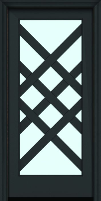 80" Full Lite 3.5" Designer SDL Celtic Nova 90 Modern Smooth Fiberglass Single Door