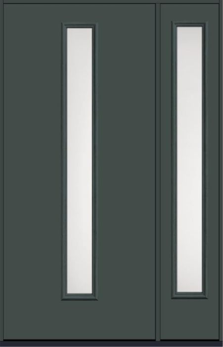 80 Satin Etch Modern Pulse Linea Centered Smooth Fiberglass Single Door,Sidelite , WBD Impact