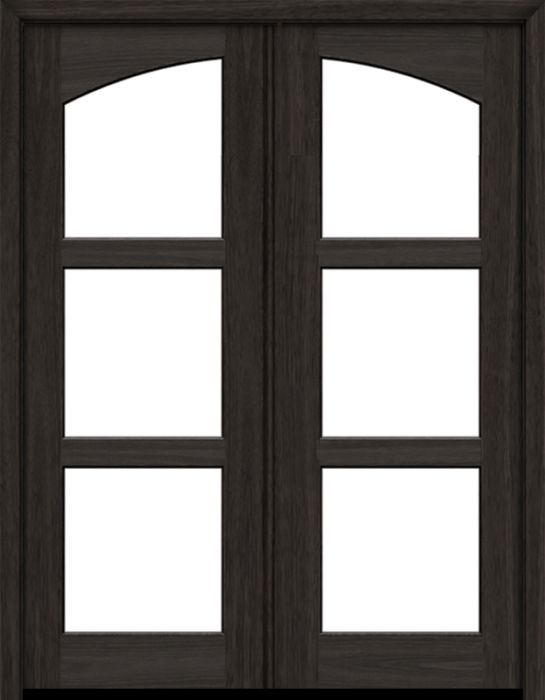 96" Mahogany Clearwater 3 Lite SDL Double Door | HVHZ Impact