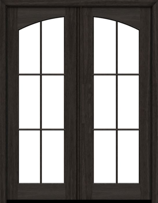 96" Mahogany Clearwater 6 Lite SDL Double Door | HVHZ Impact