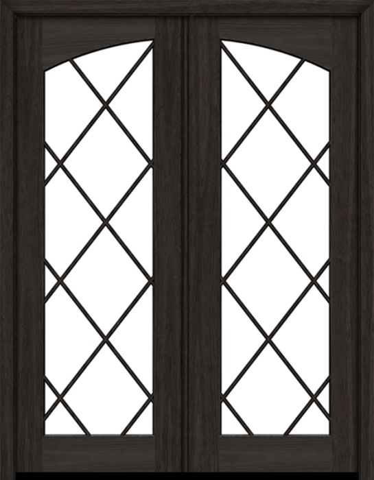 96" Mahogany Clearwater Diamond Lite SDL Double Door | HVHZ Impact