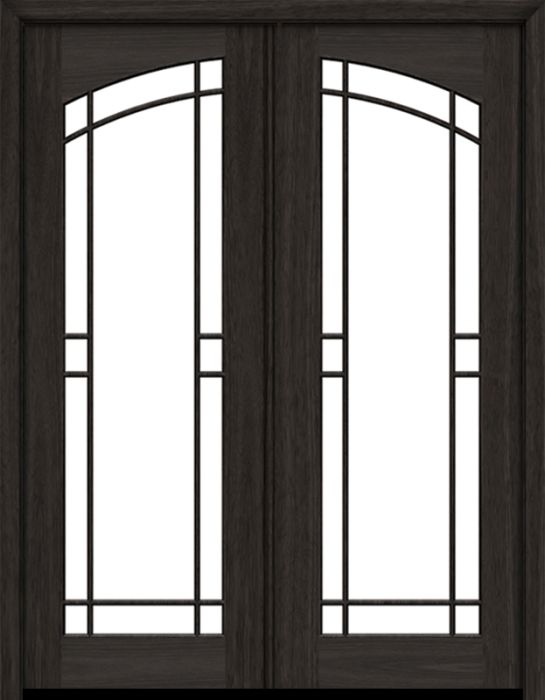 96" Mahogany Clearwater Prairie Lite SDL Double Door | HVHZ Impact