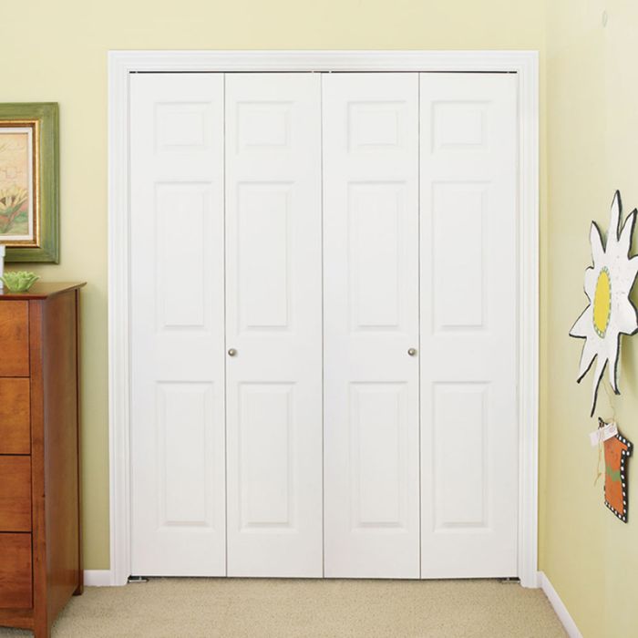 80" Colonist Hollow Core Textured Bifold 4 Door