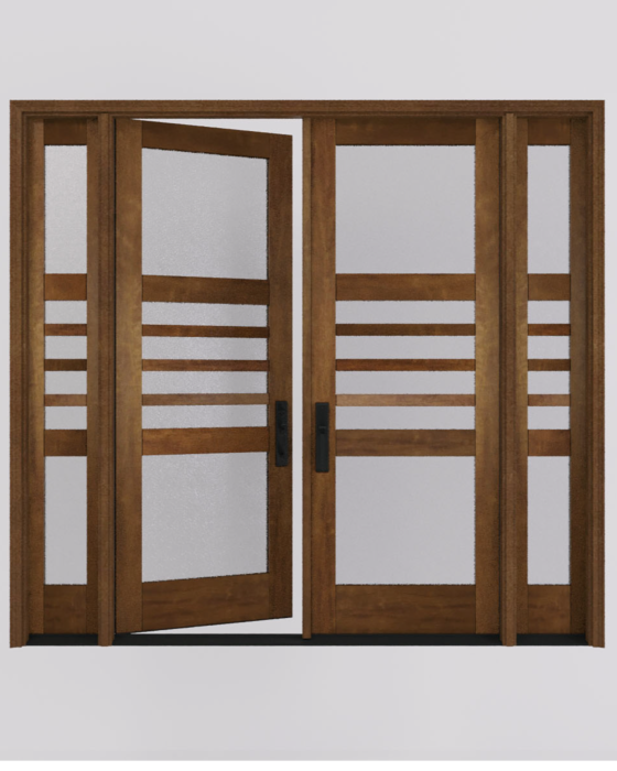 Mahogany Codex Full Lite, Artistic Lite Designer SDL Contemporary Modern Shaker Double Door, Sidelites