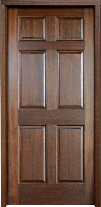96" Mahogany Colonial Six Panel Single Door