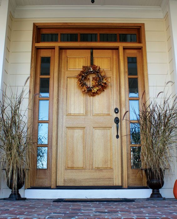 96" Mahogany Colonial Six Panel Single Door/2Sidelite & Rec Transom