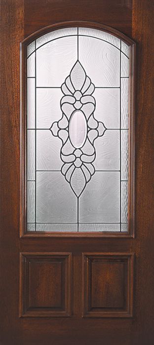 36" x 80" Arch Lite Sabine DoorCraft Mahogany Door