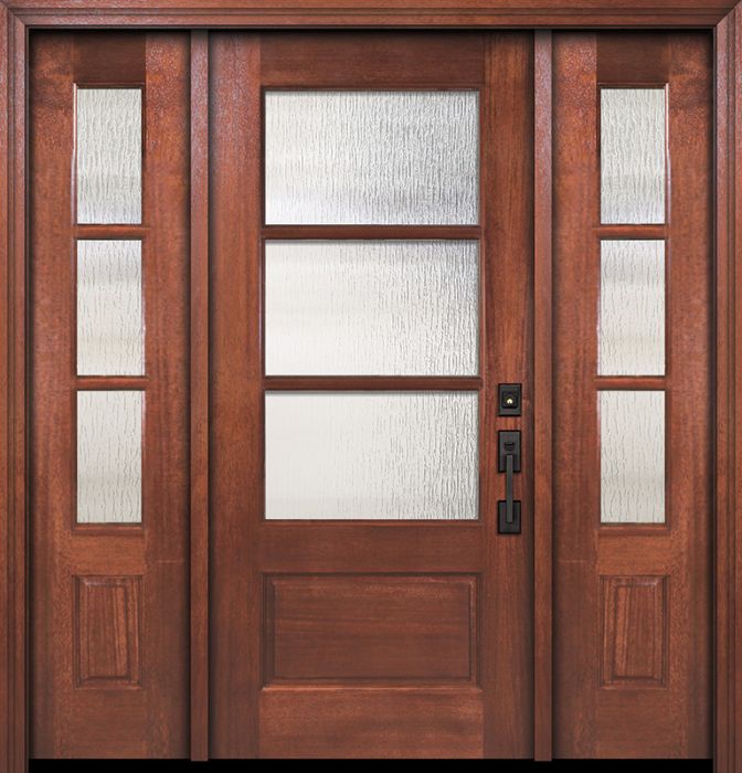 80" 2/3 Lite 3 Lite SDL DoorCraft Mahogany Door /2side
