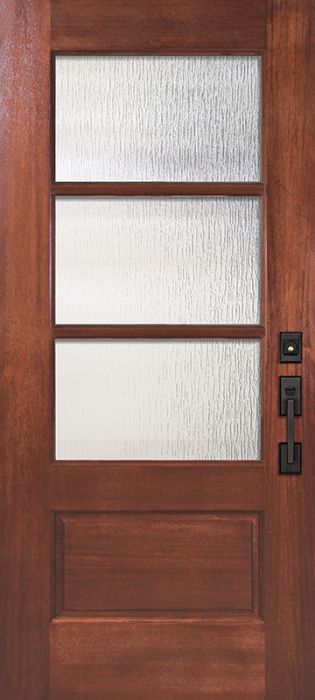 80" 2/3 Lite 3 Lite SDL DoorCraft Mahogany Door