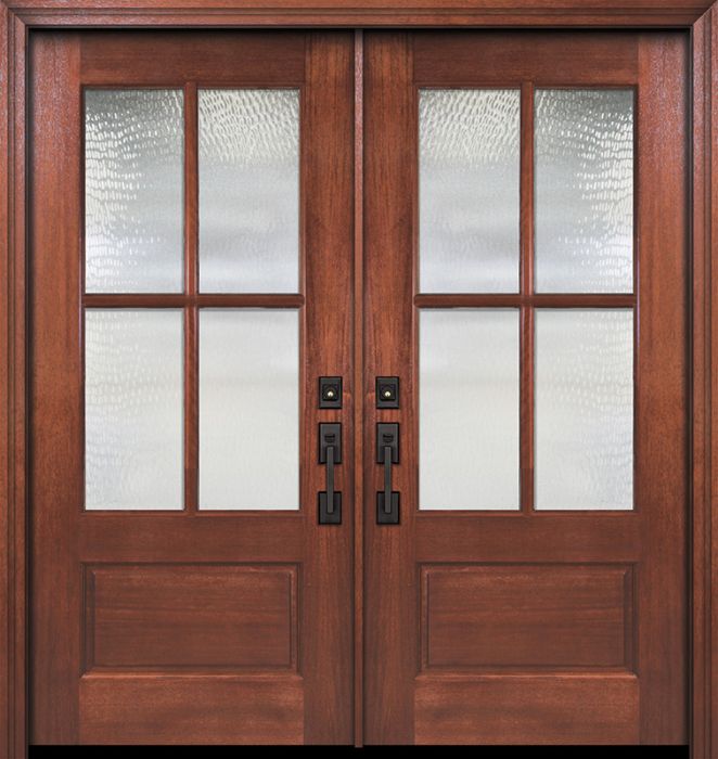 80" Double 2/3 Lite 4 Lite SDL DoorCraft Mahogany Door