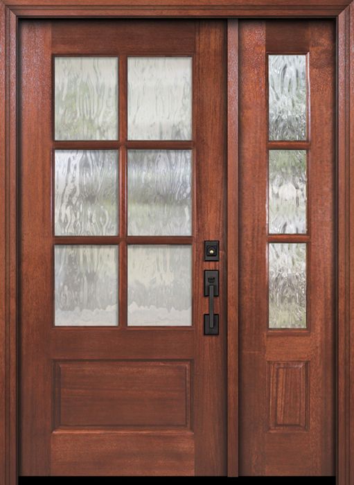 80" 2/3 Lite 6 Lite SDL DoorCraft Mahogany Door /1side