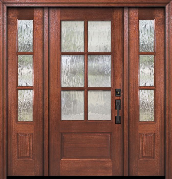 80" 2/3 Lite 6 Lite SDL DoorCraft Mahogany Door /2side