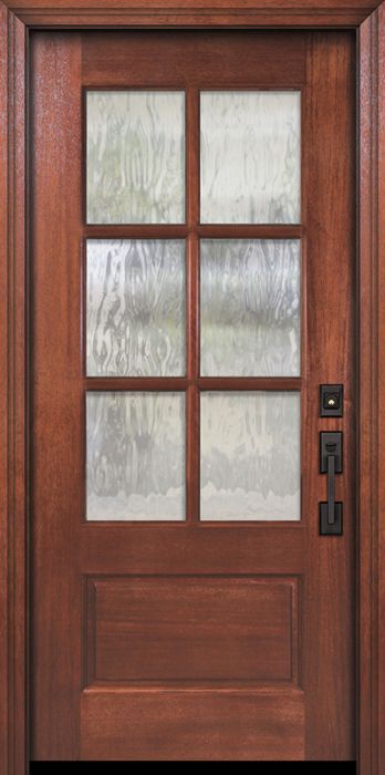 80" 2/3 Lite 6 Lite SDL DoorCraft Mahogany Door
