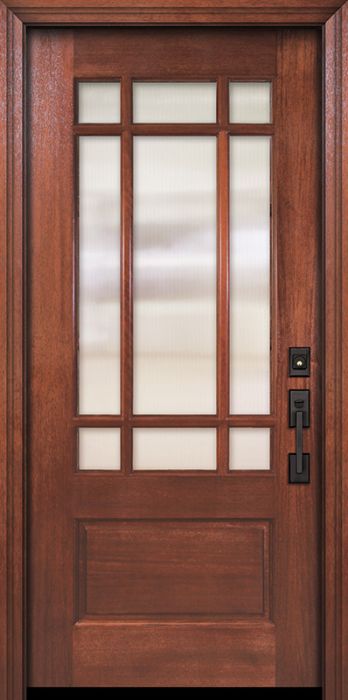 80" 2/3 Lite Marginal 9 Lite SDL DoorCraft Mahogany Door