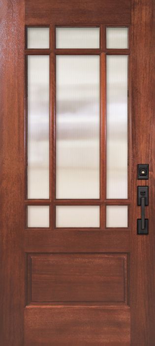 80" 2/3 Lite Marginal 9 Lite SDL DoorCraft Mahogany Door