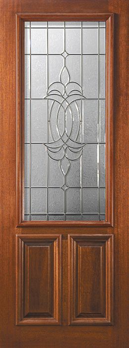 36" x 96" 2/3 Lite Colonial 2 Panel DoorCraft Mahogany Door