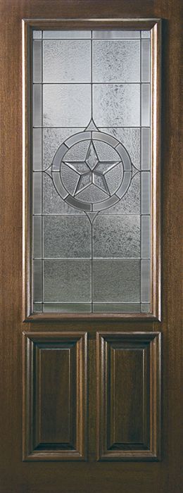 36" x 96" 2/3 Lite Pecos 2 Panel DoorCraft Mahogany Door