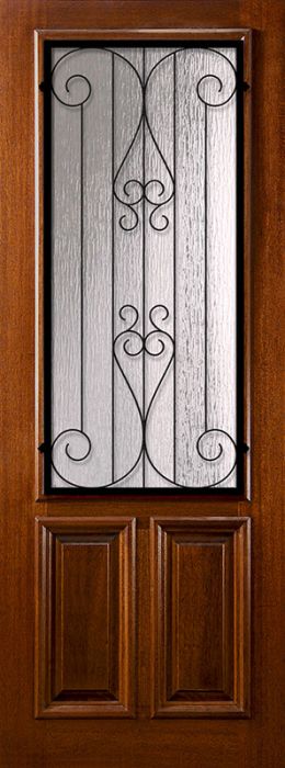 36" x 96" 2/3 Lite Lavaca DoorCraft Mahogany Door