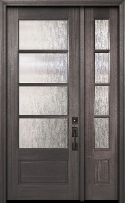 96" 3/4 Lite 4 Lite Horizontal SDL DoorCraft Mahogany Door /1side