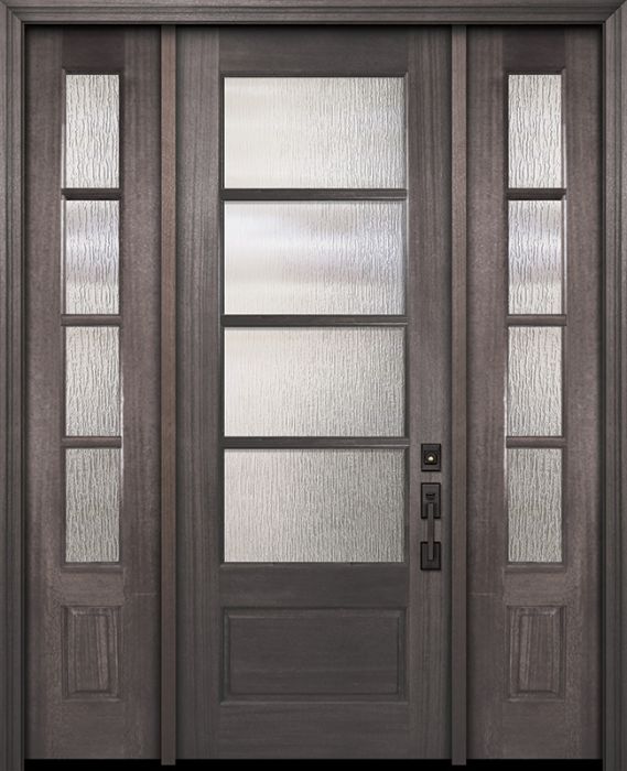 96" 3/4 Lite 4 Lite Horizontal SDL DoorCraft Mahogany Door /2side