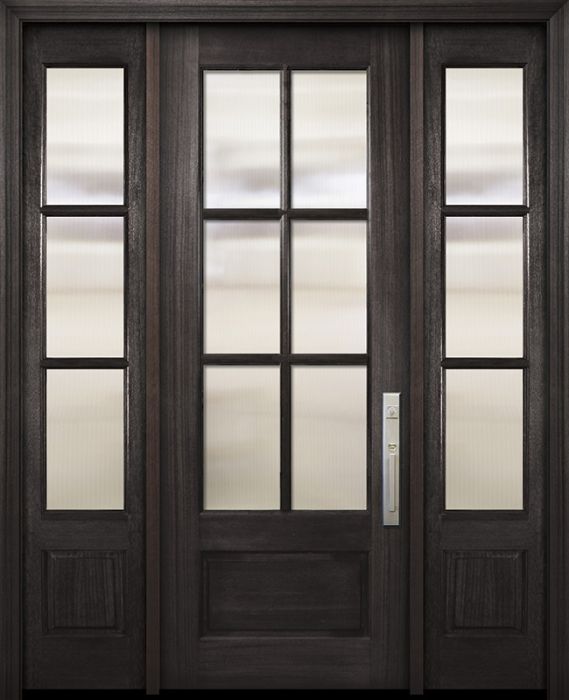 96" 3/4 Lite 6 Lite SDL DoorCraft Mahogany Door /2side