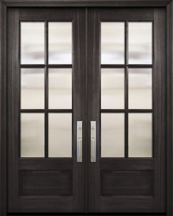 96" Double 3/4 Lite 6 Lite SDL DoorCraft Mahogany Door