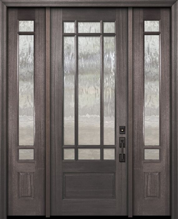 96" 3/4 Lite Marginal 9 Lite SDL DoorCraft Mahogany Door /2side