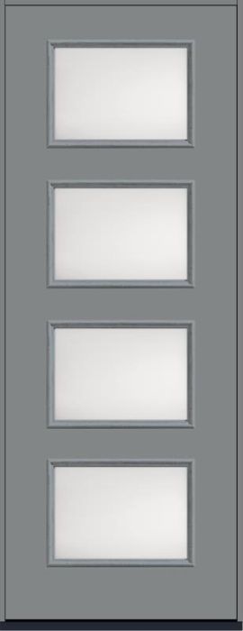 96 Satin Etch Modern Pulse Ari 4-Lite Smooth Fiberglass Single Door , WBD Impact