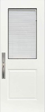 ValueSeries |32" x 80" 1/2 Lite Smooth with Blinds & Clear Glass Single Door