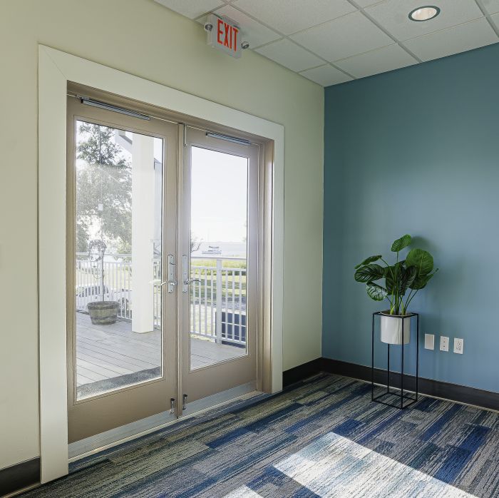 Low-e Full Lite Fiberglass Double Door, Impact Rated