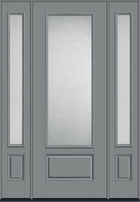 96 Granite 3/4 Lite 1 Panel Smooth Fiberglass Single Door,Sidelites , WBD Impact