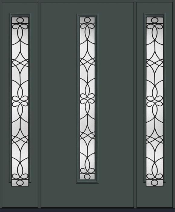 80 Salinas Modern Pulse Linea Centered Smooth Fiberglass Single Door,Sidelites , WBD Impact