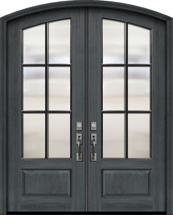 36" x 96" Double Arch Top 6 Lite SDL DoorCraft Mahogany Door