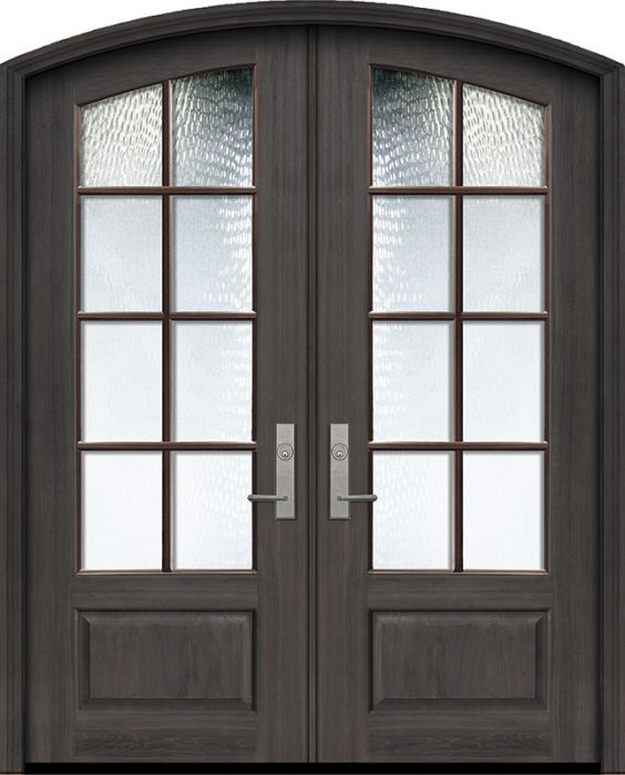 36" x 96" Double Arch Top 8 Lite SDL DoorCraft Mahogany Door