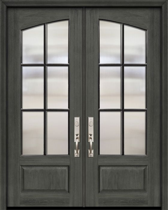 36" x 96" Double Square Top Arch 6 Lite SDL DoorCraft Mahogany Door
