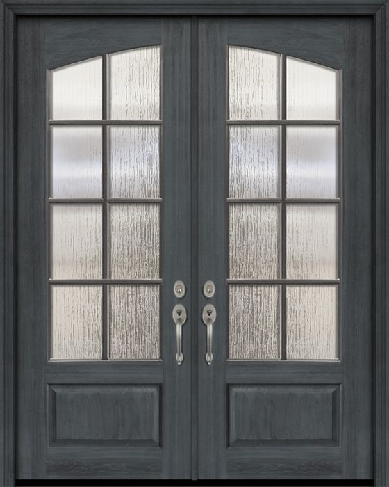 36" x 96" Double Square Top Arch 8 Lite SDL DoorCraft Mahogany Door