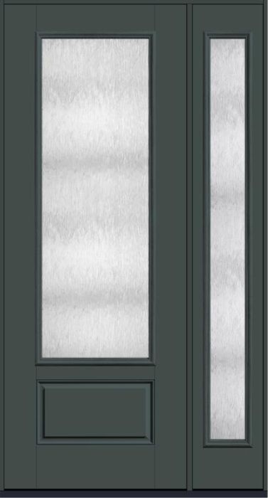 96 Chord 3/4 Lite 1 Panel Smooth Fiberglass Single Door,Sidelite , WBD Impact