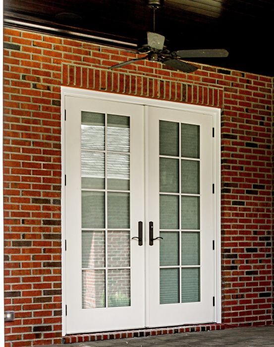 Low-e Full Lite, 10 Lite SDL Fiberglass Double Door, Impact Rated