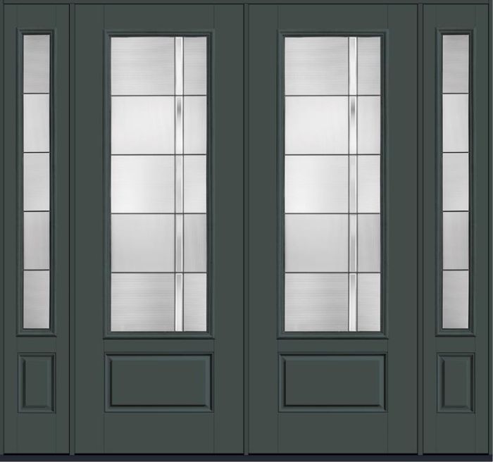 96 Axis 3/4 Lite 1 Panel Smooth Fiberglass Double Door,Sidelites , WBD Impact