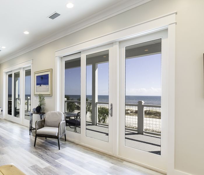 Low-e 96" Full Lite Fiberglass Gliding Triple Door