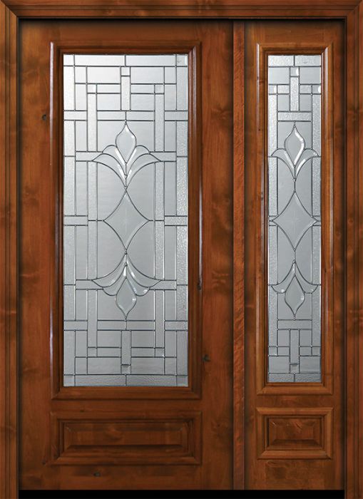 36" x 80" 3/4 Lite Marsala Alder Door /1side