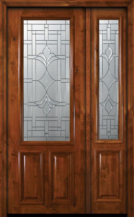 36" x 96" 2/3 Lite Marsala Alder Door /1side