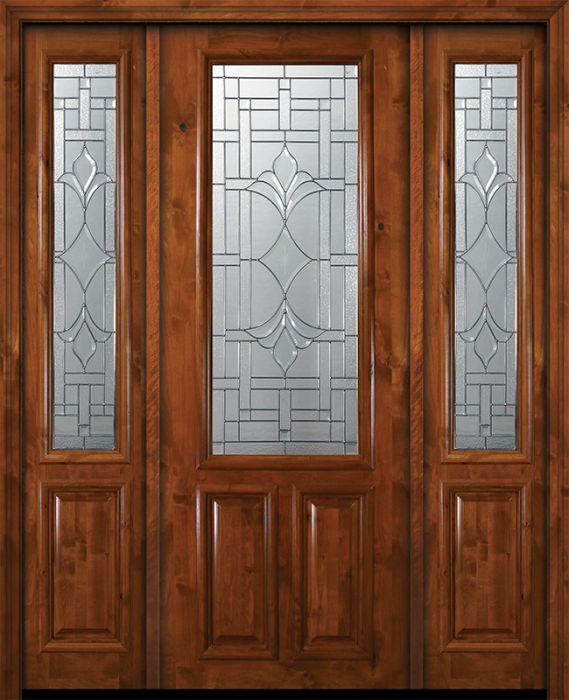 36" x 96" 2/3 Lite Marsala Alder Door /2side