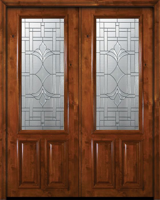 36" x 96" Double 2/3 Lite Marsala Alder Door
