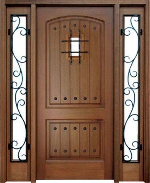 80" Mahogany Decatur Hendersonville Single Door/2Sidelite w Speakeasy & Burlwood Iron