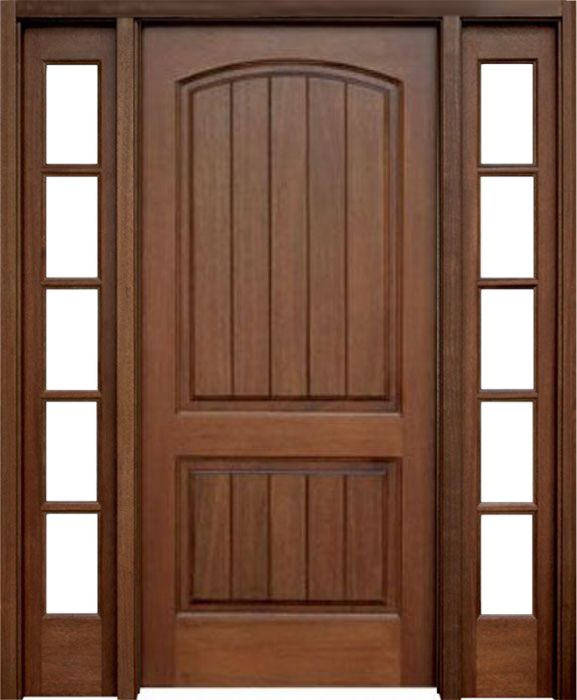 80" Mahogany Decatur Hendersonville Single Door/2Sidelite 5 Lite