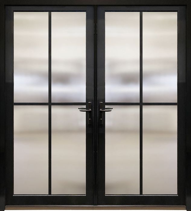 80" 4 Lite SDL Contemporary Smooth NP-Series Narrow Profile Double Door