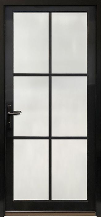 80" 6 Lite SDL Contemporary Smooth NP-Series Narrow Profile Single Door