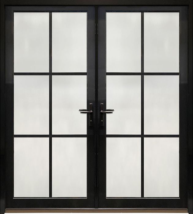 80" 6 Lite SDL Contemporary Smooth NP-Series Narrow Profile Double Door