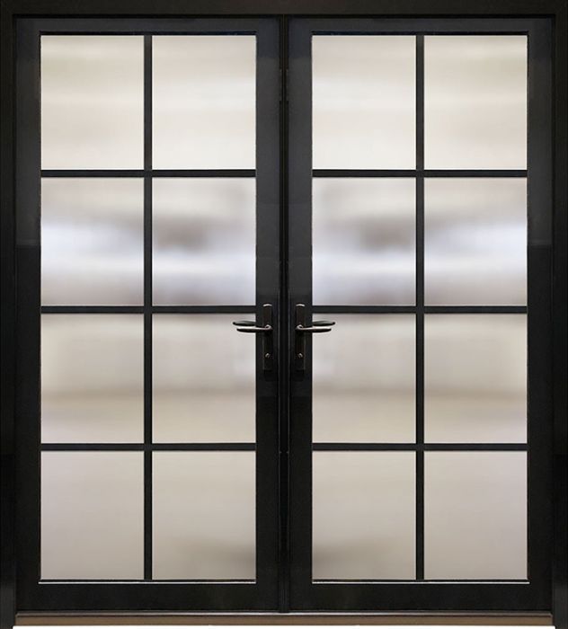 80" 8 Lite SDL Contemporary Smooth NP-Series Narrow Profile Double Door